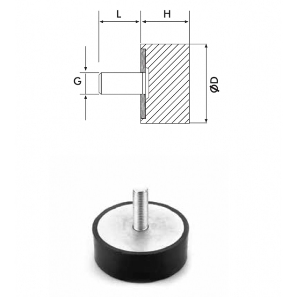 PULLU TİTREŞİM TAKOZU D TİPİ - 100*35 M16