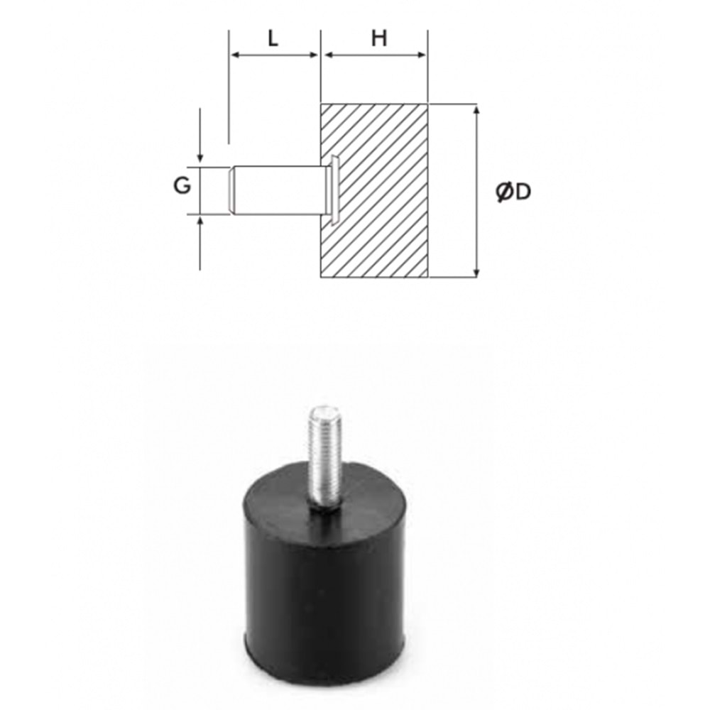 PULSUZ TİTREŞİM TAKOZU D TİPİ - 15*15 M4