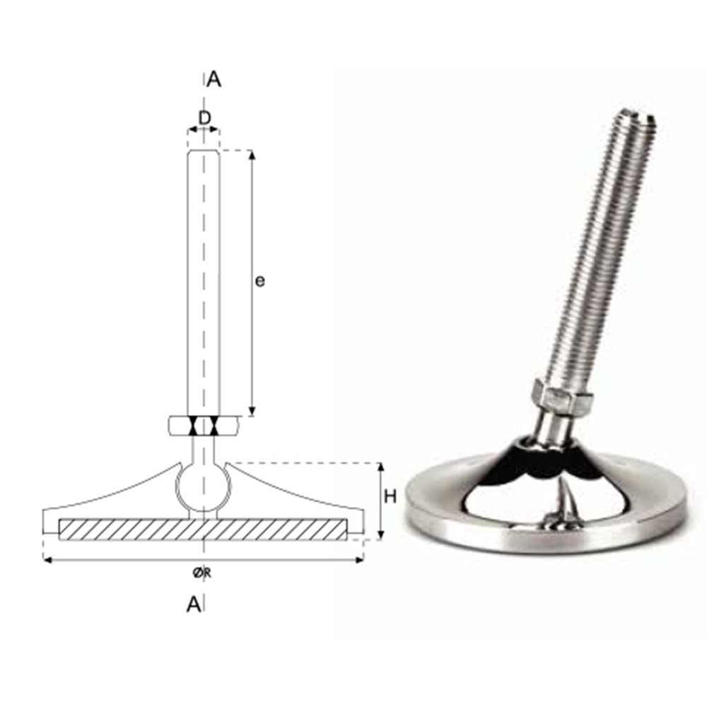 KROM KAPLAMALI METAL OYNAR AYAK - Q60 M16*100